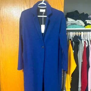 Z supply mason knit coat in sapphire blue